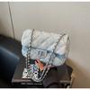 Rhombus chain bag women's new summer niche shoulder messenger bag versatile small square bag