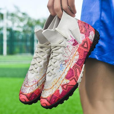 Soccer Shoes Men Wear-resistant Training Ultra-light Football Boots Men Breathable Lace-up Long Spikes Soft Sports Shoes Men