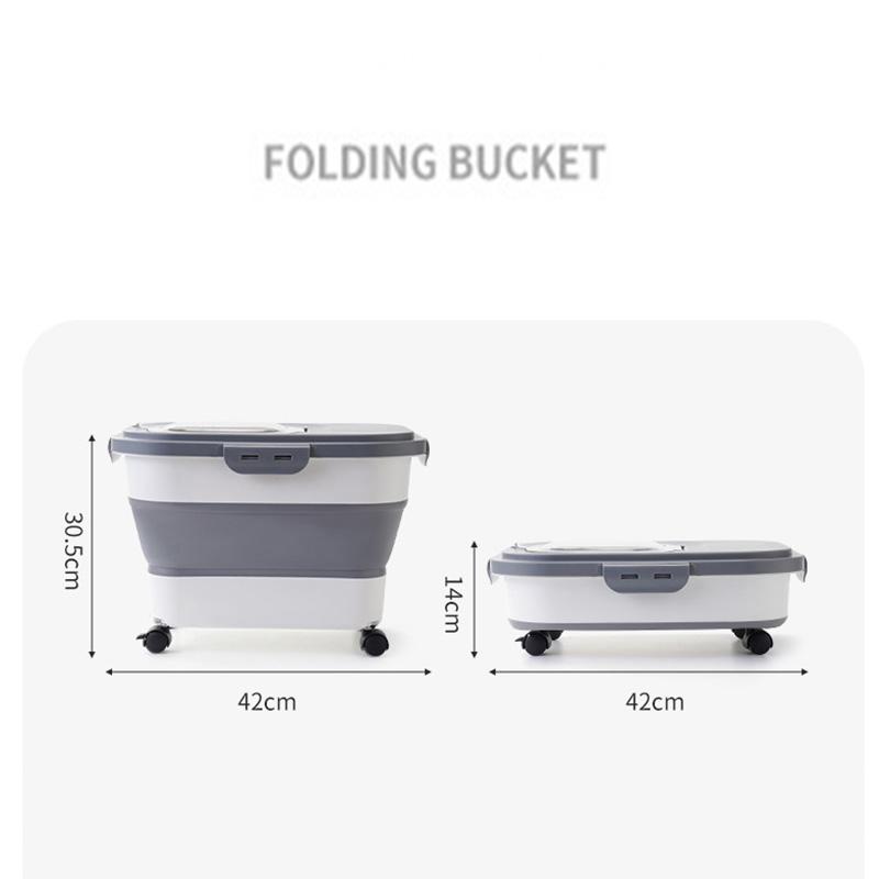 Faltbarer Vorratsbehälter für Katzen- und Hundefutter, Trockenfutterbox mit Deckel, luftdicht verschließbar, Aufbewahrungsboxen für Küche, Getreide und Reis