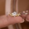 1 Piece Fashionable and Exquisite Antler Synthetic Zircon Ring Christmas New Ring Light Luxury Fashion Earrings