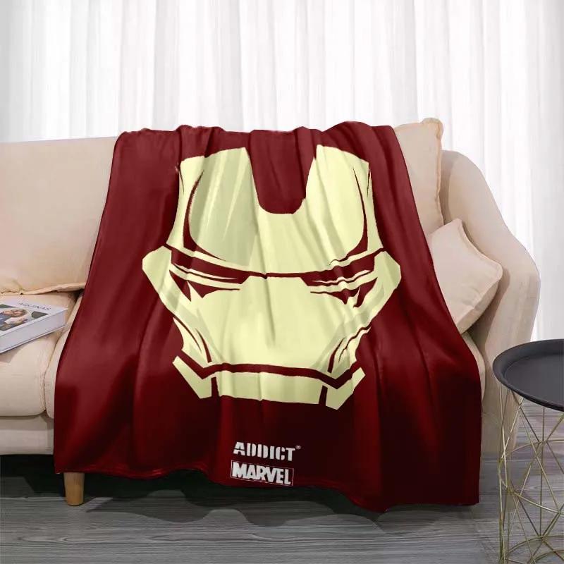 Manta Cálida de Dibujos Animados de Iron Man para Habitación, Suave y Cómoda, Portátil para Viajes y Picnic, Regalo para Familiares o Amigos