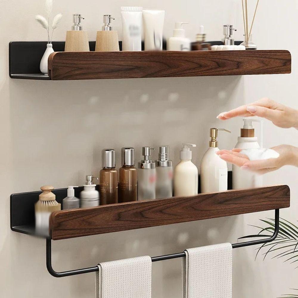 Space Saving Shower Storage Rack Wood Detachable Bathroom Storage Rack Corner Shelf  Toilet Vanity