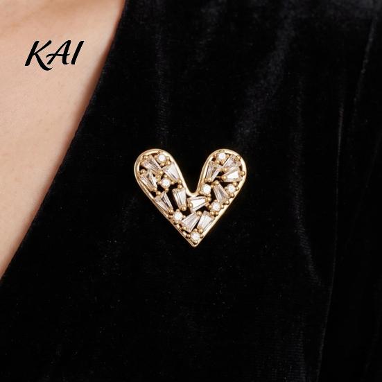 Alloy Coat Brooches Mini Love Heart Brooch Pin, Silver Golden Plated Shape Romantic Jewelry Lapel Hats Bags Scarves Clothes Decorative Accessory