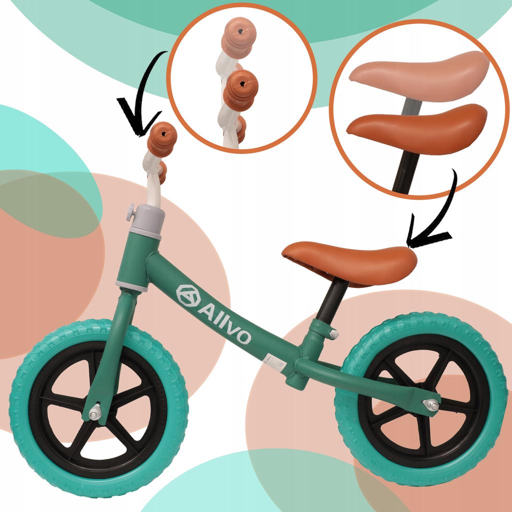 [PACZB] Allvo 12" Turquoise Children's Balance Bike ALV-U563TN