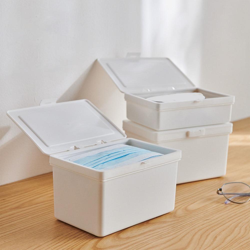 Large Capacity Face Cover Dispenser Box With Cover Desktop Storage Box Plastic Mask Box  Home Use