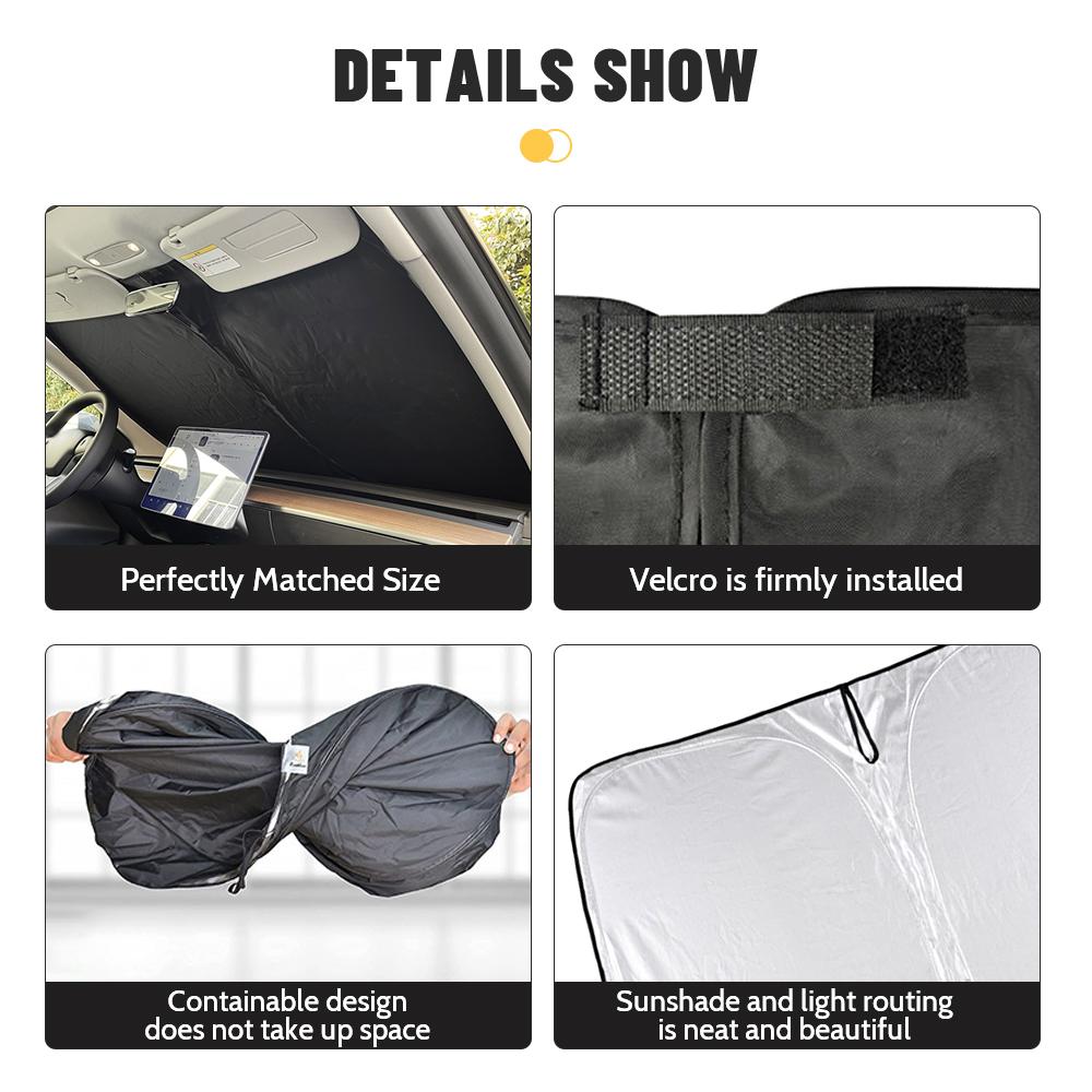 For Tesla Model 3 Model Y Car Windshield Sunshade Cover Front Window Sun Shade Visor Auto Interior Accessories UV Protection