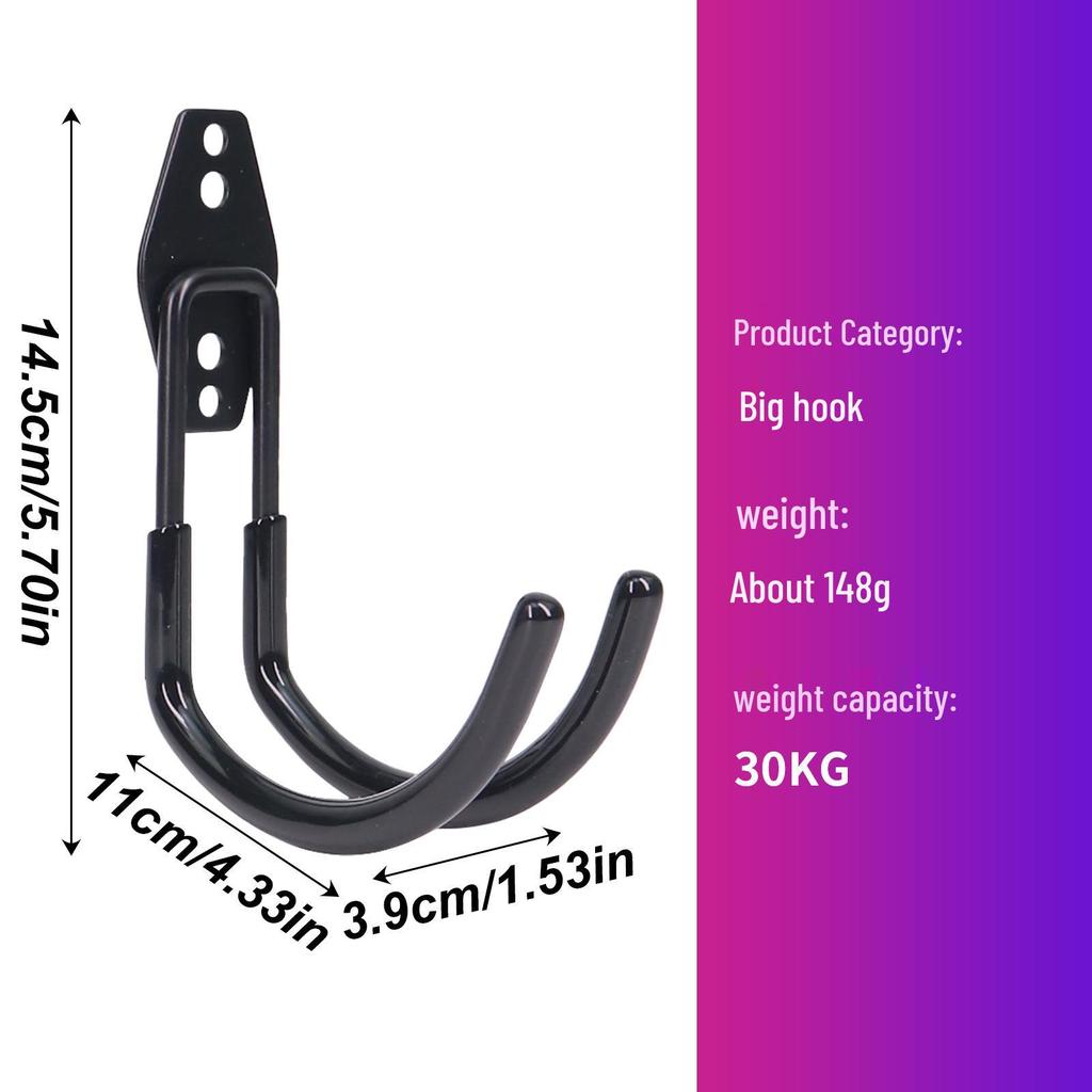 Garage Wall Mount Hooks for Tools, Bicycles, Skateboards, Ladders, and More