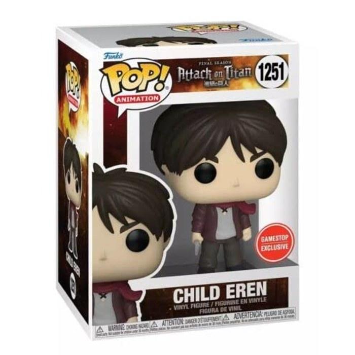 Funko Pop Attack on Titan Eren Yeager (Child) GameStop Exclusive 1251 Vinyl Figure (Blue)