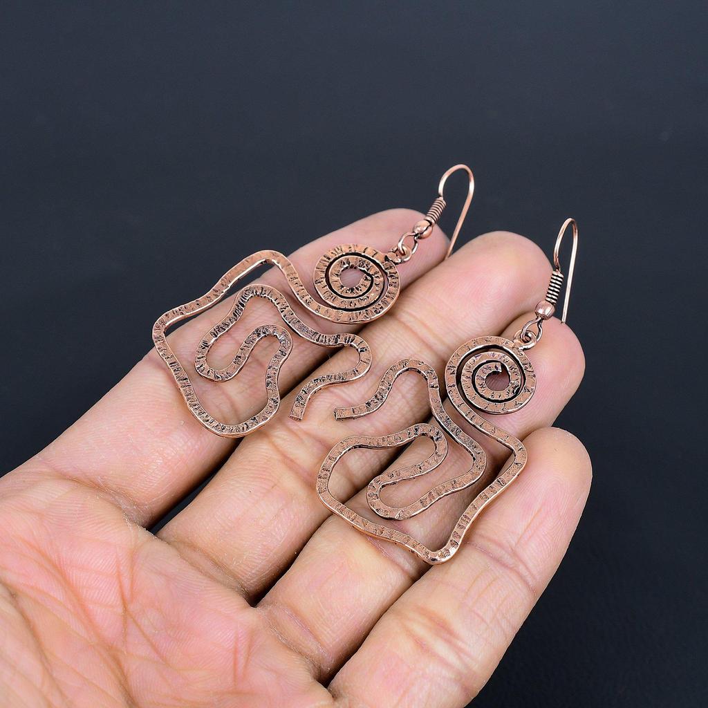 Designer Copper Earrings, Handmade Gemstone Earrings Jewelry, Gifts For Wife Brand New Earrings