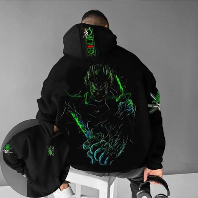 2026 ONE PIECE Felpa con Cappuccio da Uomo e Donna Maglione Roronoa Zoro Anime Giapponese Estate Autunno Manica Lunga Pullover