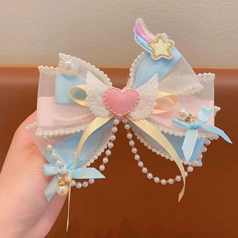 

Модные Заколки-Заколки Принцессы с Бантами Детские Аксессуары Для Волос Милый Сладкий Головной Убор Для Девочек A