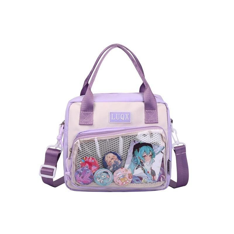 Girl J two-dimensional yuan small food, transparent versatile soft girl, portable messenger bag, college style small backpack