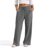 Women's Wide Leg Lounge Pants with Drawstring Waist, Soft Ribbed Knit Casual Relaxed Fit Trousers with Pockets