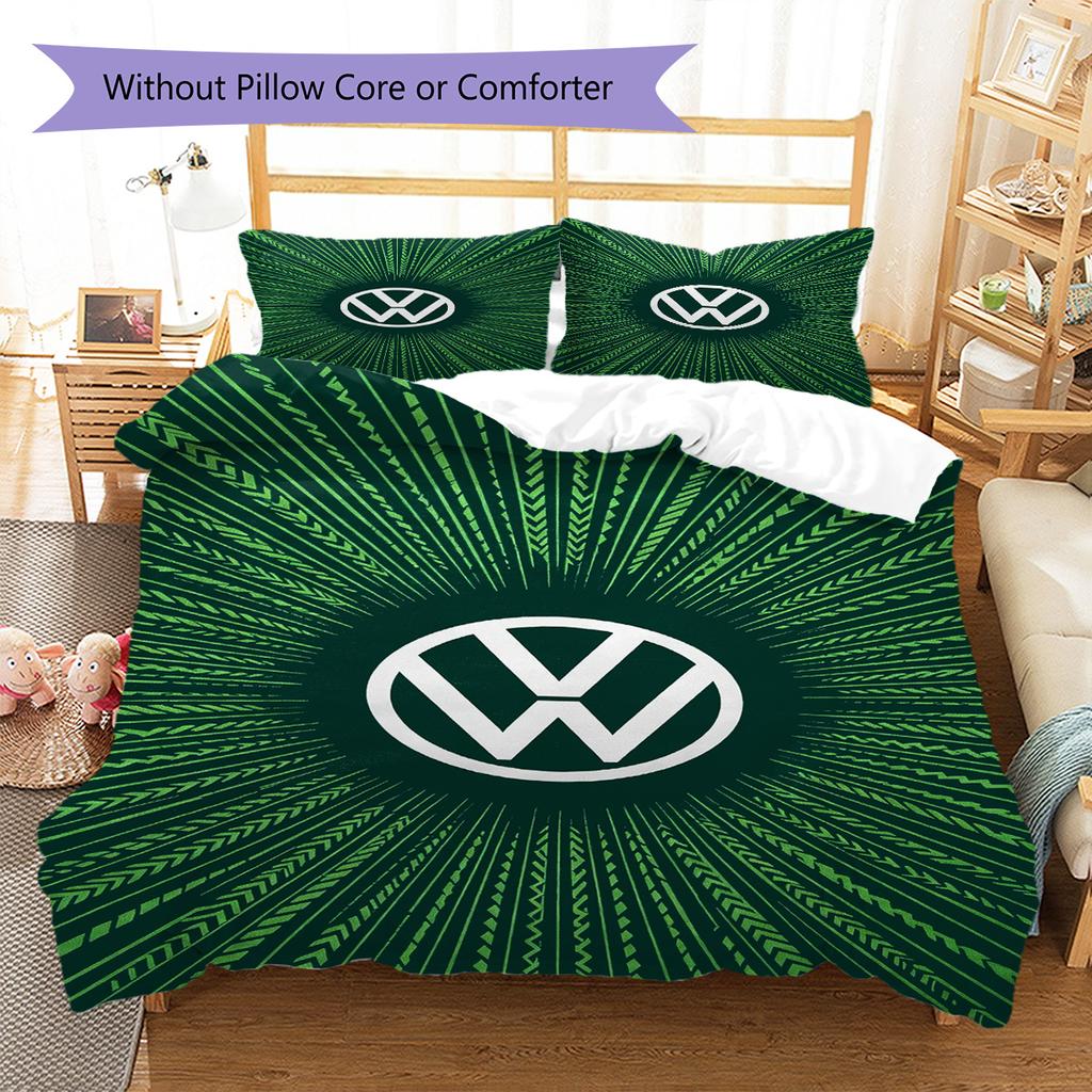 VfL Wolfsburg Pattern Bedding Set Quilt Cover Pillowcase Home Decor Gift (1 * duvet cover + 2 * pillowcase, without core)