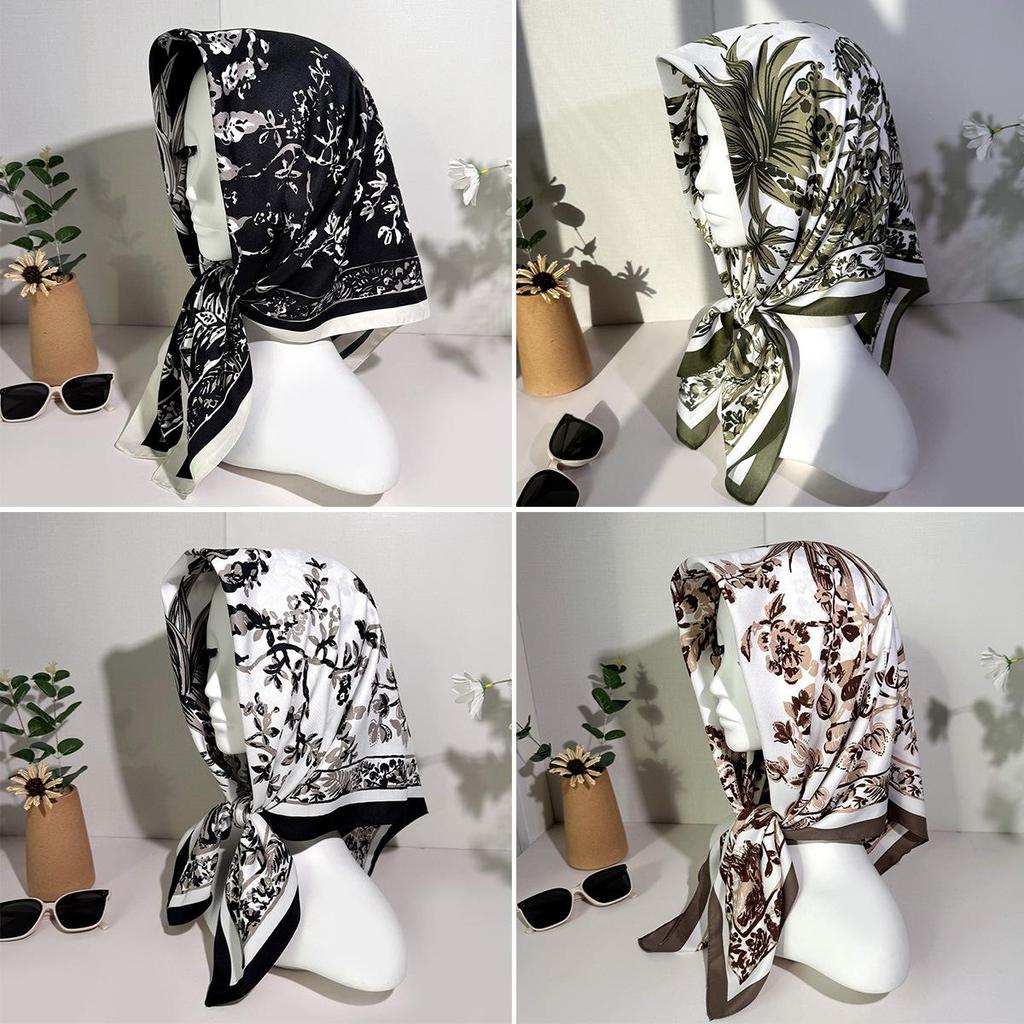 Autumn/Winter 90x90 Large Silk Square Scarf: Sunshade, Head Wrap, Versatile Neck Scarf, Print Shawl, Four Seasons Accessory.