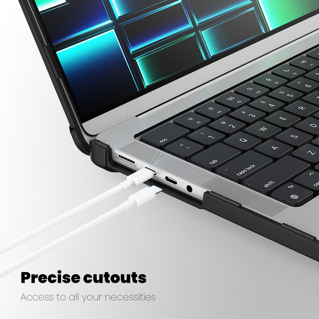 For MacBook Pro 16 inch (2024) (2023) (2021) (A2485 M1 Pro/M1 Max/A2780) Anti-Slip Laptop Case Heat Dissipation PC+TPU Kickstand Cover