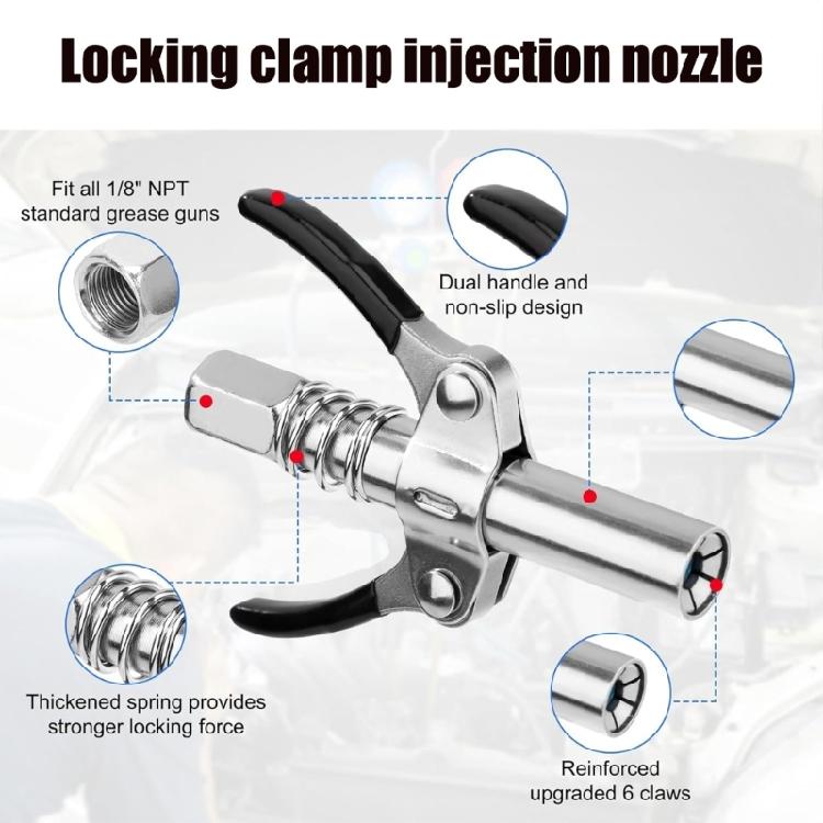 Industrial Grease Needle Nozzle Couplers Set for Hard Reach Areas Efficient Lubrication Mechanical Fittings Repair Shops