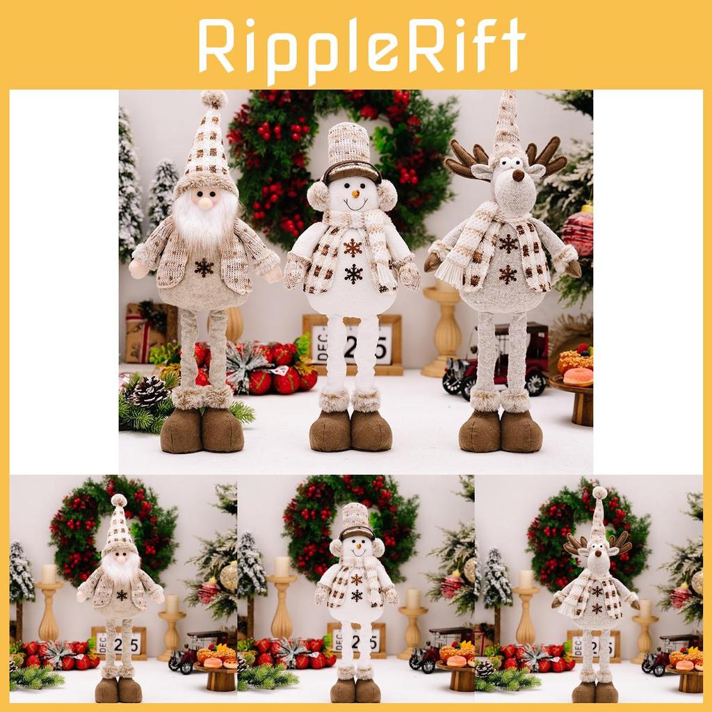 Delightful European Stretchable Doll Decoration With Snowman Reindeer And Elderly Design For Holiday Cheer