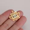 Dawapara Lotusblume Böser Blick Anhänger für Schmuckherstellung Edelstahl Zirkon DIY Charms Spiritueller Schutz Amulett