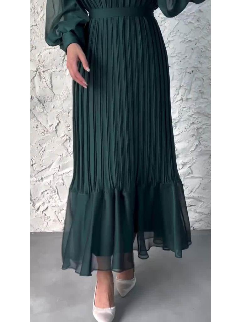 2025 Europäisches und Amerikanisches Lockeres Patchwork Langes Kleid für Frauen