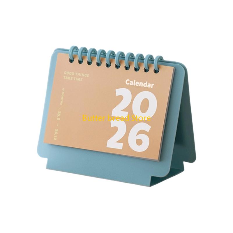 W89C 2026 Desk Calendar Daily Planner Plastic Binding Comb Refillable Table Calender