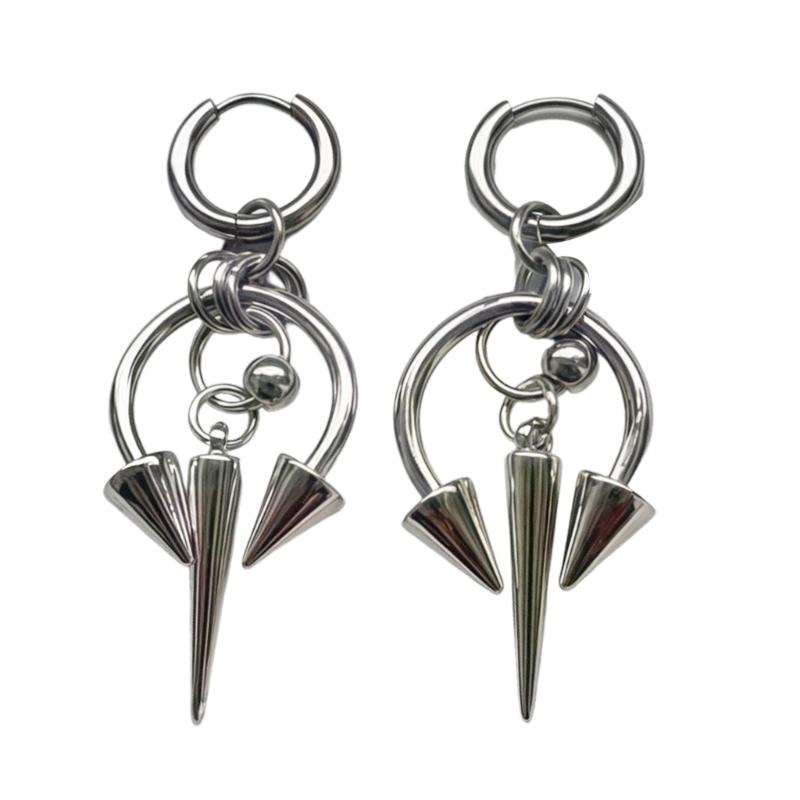 

Rebellious Gothic Rivet Studs Earrings Crafted from Stainless Steel Providing Everyday Comfortable 1