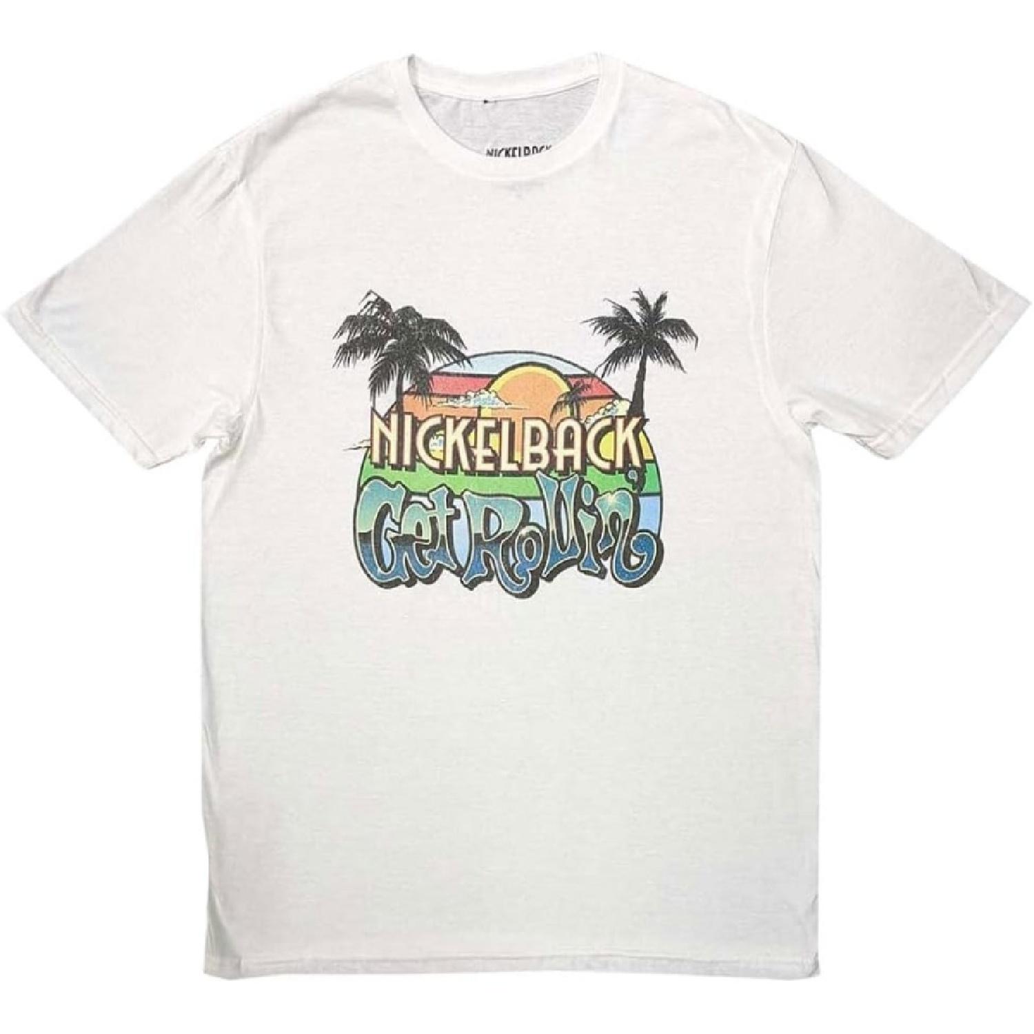 Nickelback  Get Rollin  Sunset  (White) Unisex Short Sleeve T-Shirt XXXXXL белый