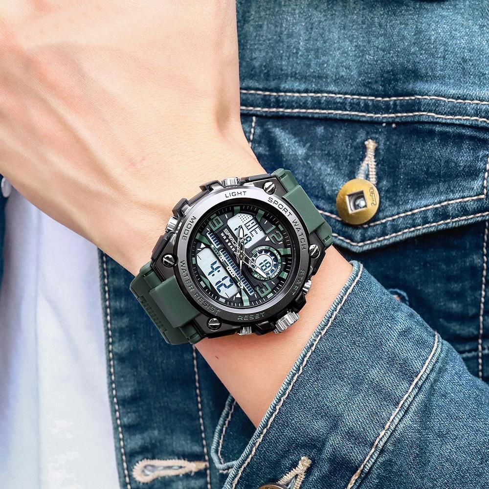 Military Quartz Watch Dual Display Men Sports Watches G Style LED Digital Waterproof Watches