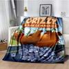 Cute Cartoon Anime Grizzly & The Lemmings Throws Blanket for Beding Hiking Picnic Super Soft Funny Flannel Blanket Birthday Gift