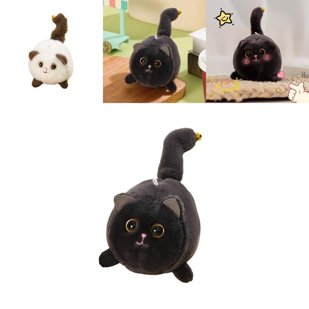 Adorable Cat Keychain Toy With Moving Tail Soft And Short Plush