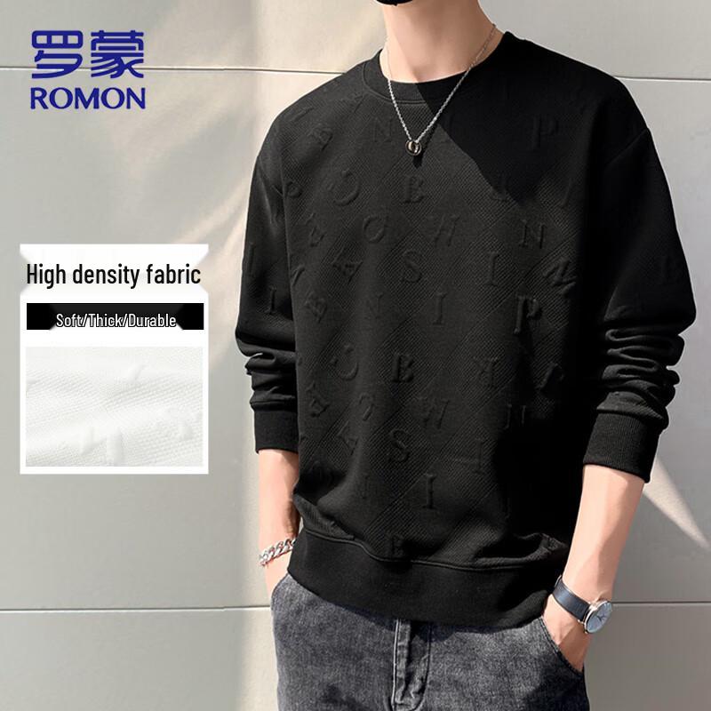 ROMON Men's Warm Loose Crew Neck Sweatshirt