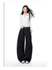 Women's Non-Sticky Wide-Leg Jeans: Spring Loose, Curved Style, Slim-Fit Pants