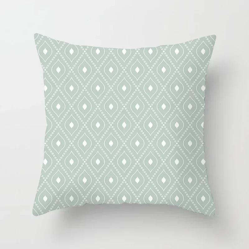 Hot Sale Light Blue Nordic Cushion Covers Modern Geometric Decorative Pillows Cover Sofa Bed Couch Throw Pillows Case Home Decor