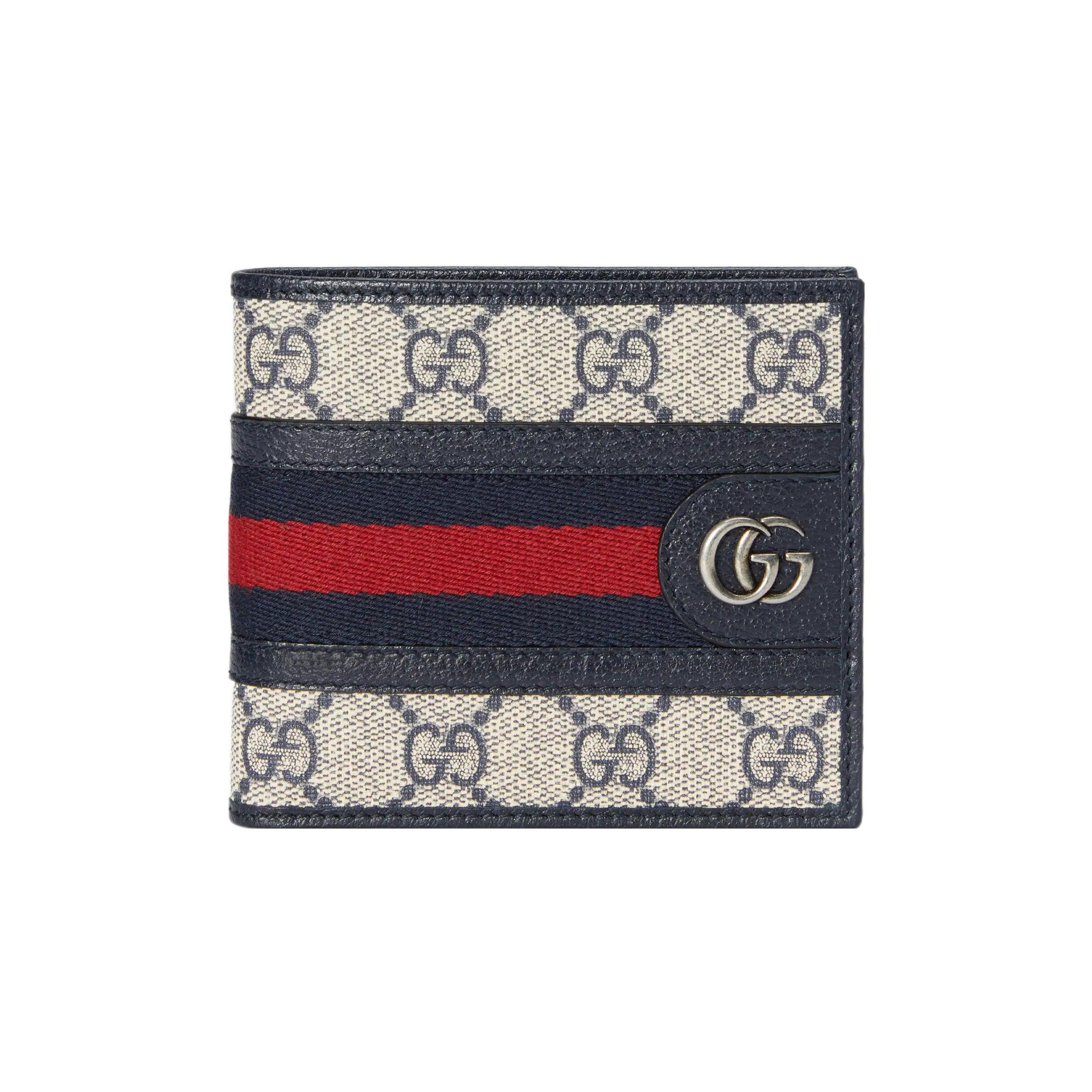 

Gucci Ophidia Logo Stripe Web Canvas And Leather Wallet Men Wallet Blue Beige 597609-96IWN-4076 Gift Set(Basic Set+Box+Shopping Bag)