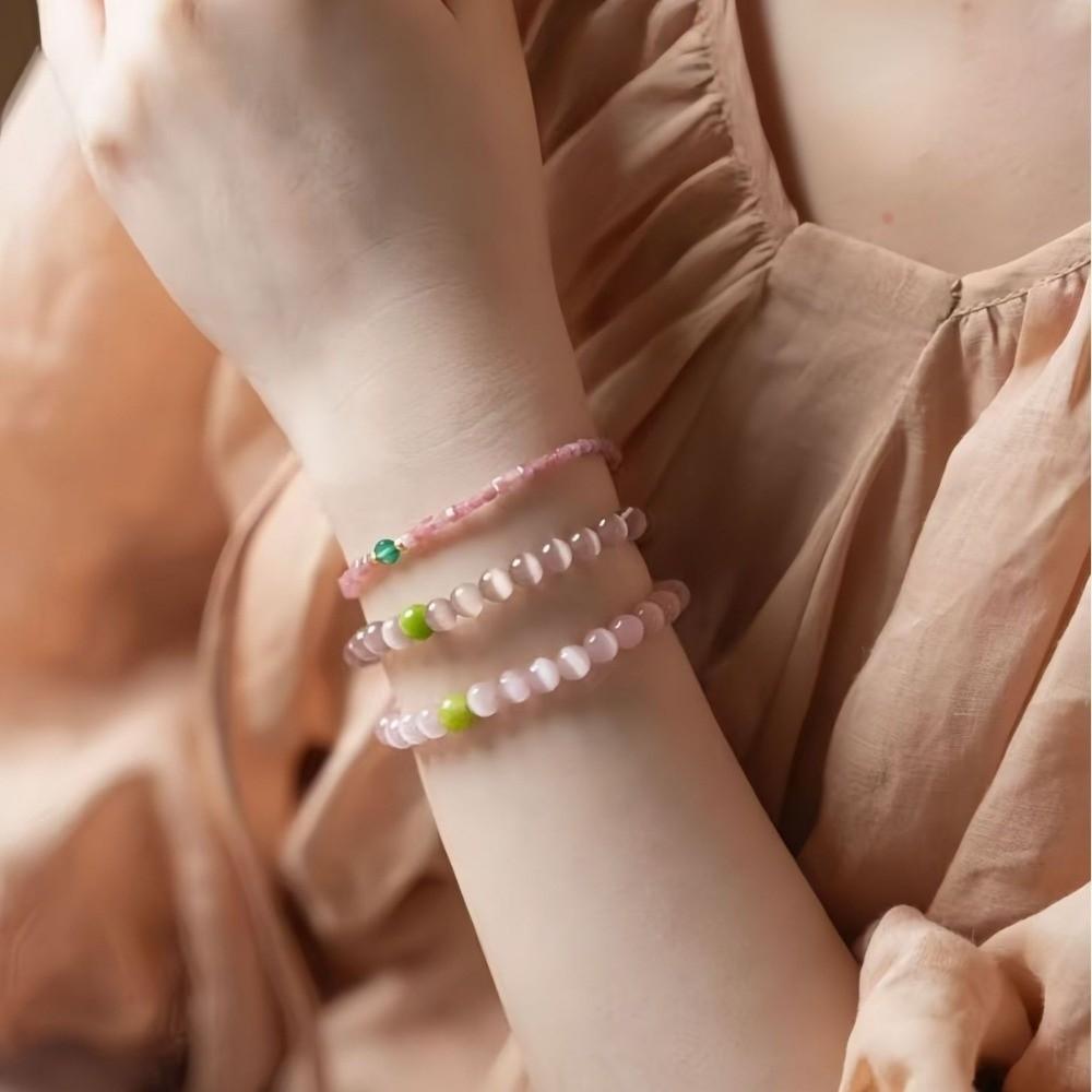 Wristbands Vintage Beaded Bracelet Luxury Olive Stone Bracelet Cat's Eye Stone Bracelet  Jewelry