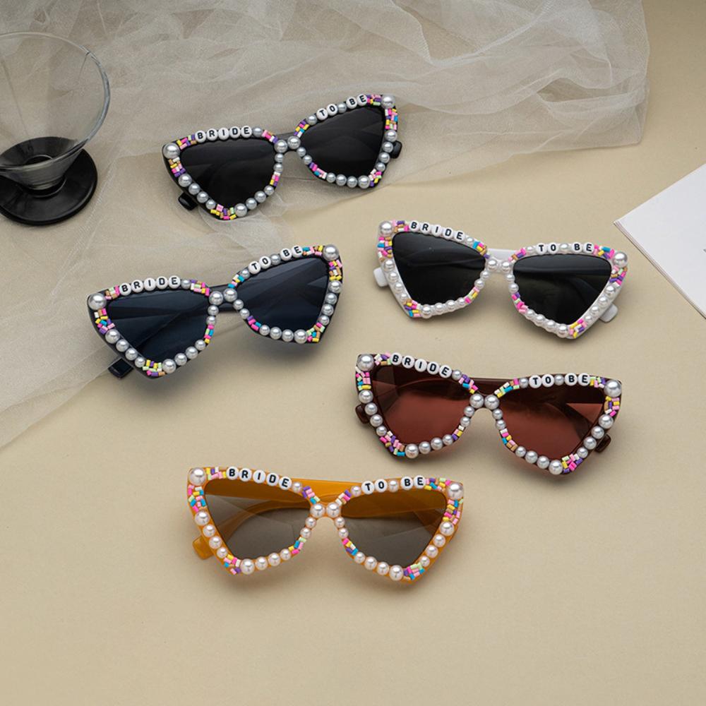 Bride To Be Pearl Sunglasses Pearl Cat Eye Sun Glasses Wedding Shower Engagement Eyeglasses Gift Bachelorette Party Eyewear Deco
