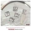 White Zirconia Nail Art: Glacier Diamonds, Transparent Rock Candy Hearts & Square Accents