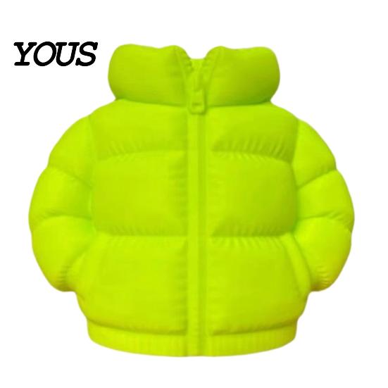 Creative Desktop Decoration Rainbow Down Coat Pen Holder, 3D Printed Puffer Jacket Colorful Gradient Stand Desk Organizer, Storage for Stationery And