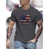 American Flag Pattern Print Men Cotton Summer Casual Loose Size Trendy Round Neck Short Sleeve T-shirt Top