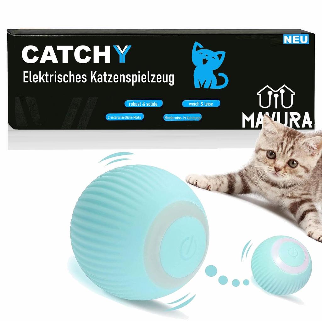 CATCHY Elektryczna zabawka dla kota Interaktywna automatycznie tocząca się piłka do zabawy