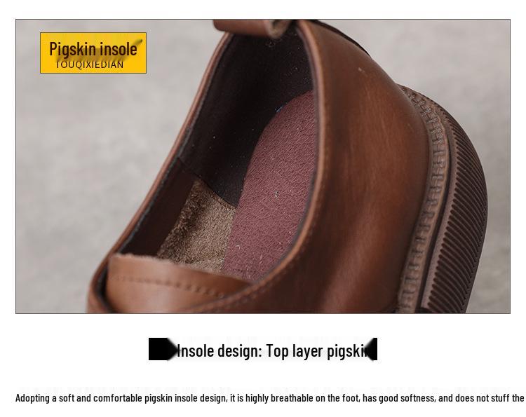 2023 Autumn Women's Genuine Leather Round Toe Lace-Up Flats with Soft Sole and Low Heel