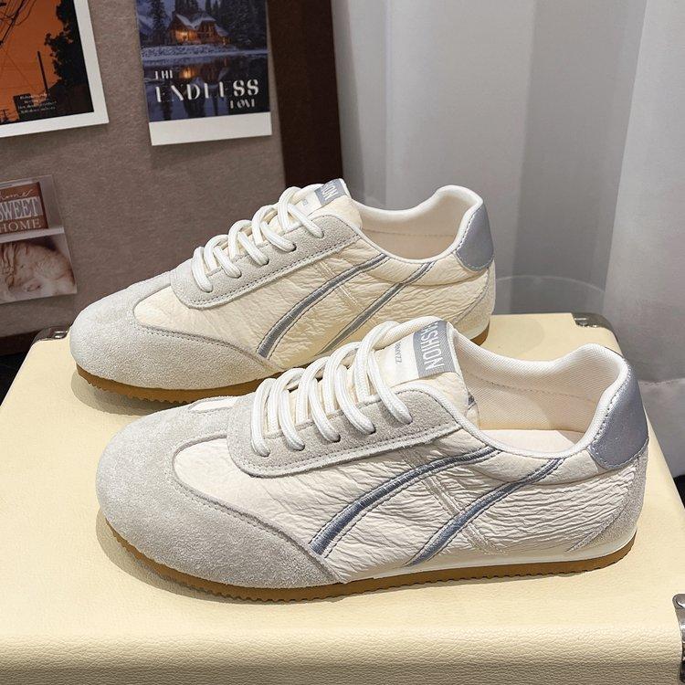 [Armano] Popular flat-bottomed Forrest Gump shoes women's 2025 new spring silver little white shoes breathable sports women's board shoes