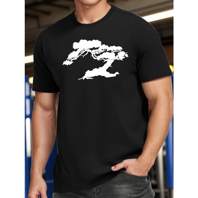 

European Size Men s Money Tree Graphic Tee - Casual & Sporty Short Sleeve T-Shirt, Breathable Polyester, Machine Washable - Perfect for Summer Outings 4XL чорний