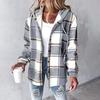 2024 European & American Women's Plaid Coat - Casual, Hot-Selling Autumn/Winter Style