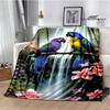 3D Parrot Cute Printed Blankets Picnic Blanket Warm Flannel Blankets Soft and Comfortable Blanket Bed Linings Birthday Gift