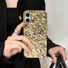Shiny Golden Folds Wrinkles Case For For Iphone 16 17 Pro Max 1 14 13 12 11 16 Plus Air Shockproof TPU Phone Back Cover Coque