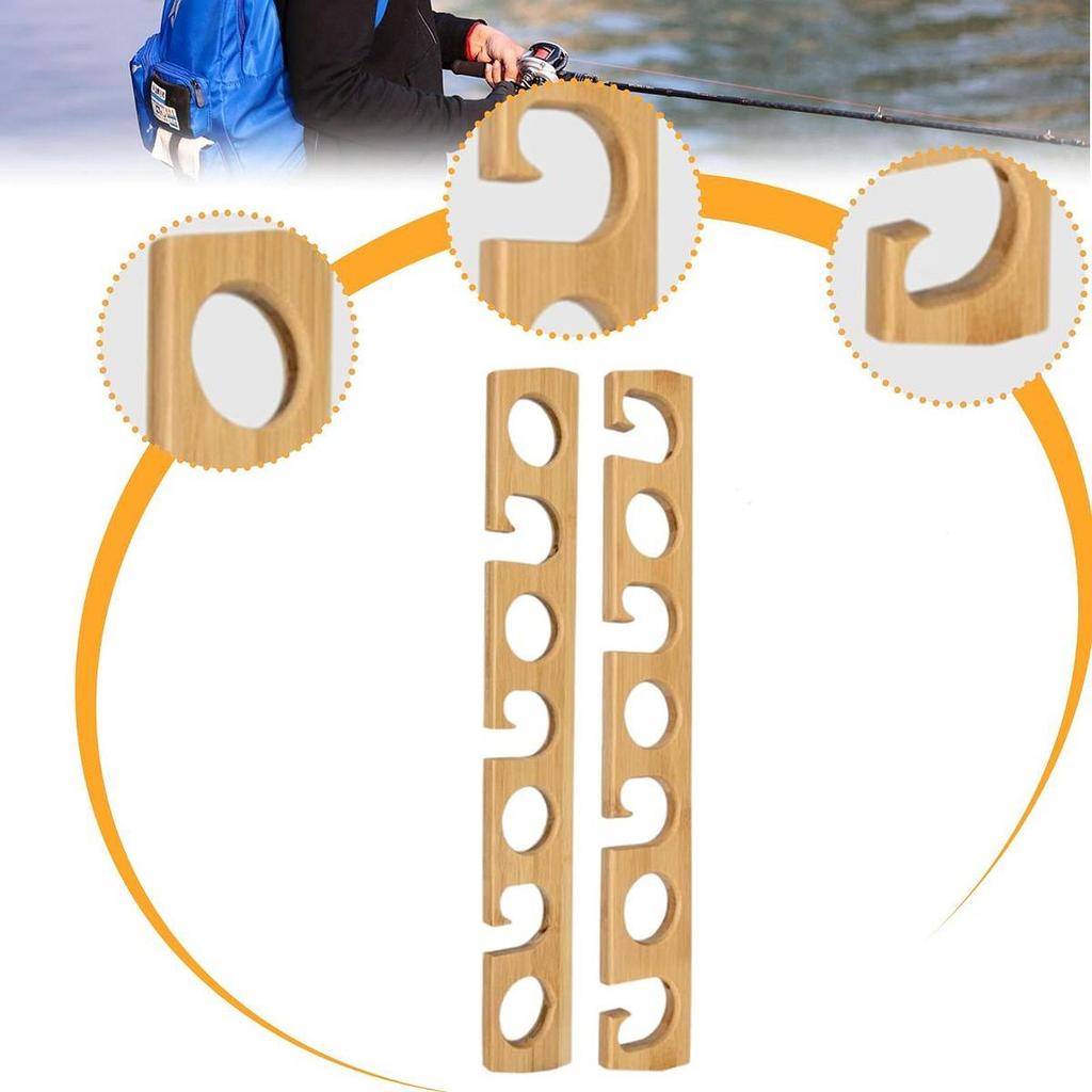 2 Pieces Fishing Rod Racks Storage Organizer for Fly Rods Boat House