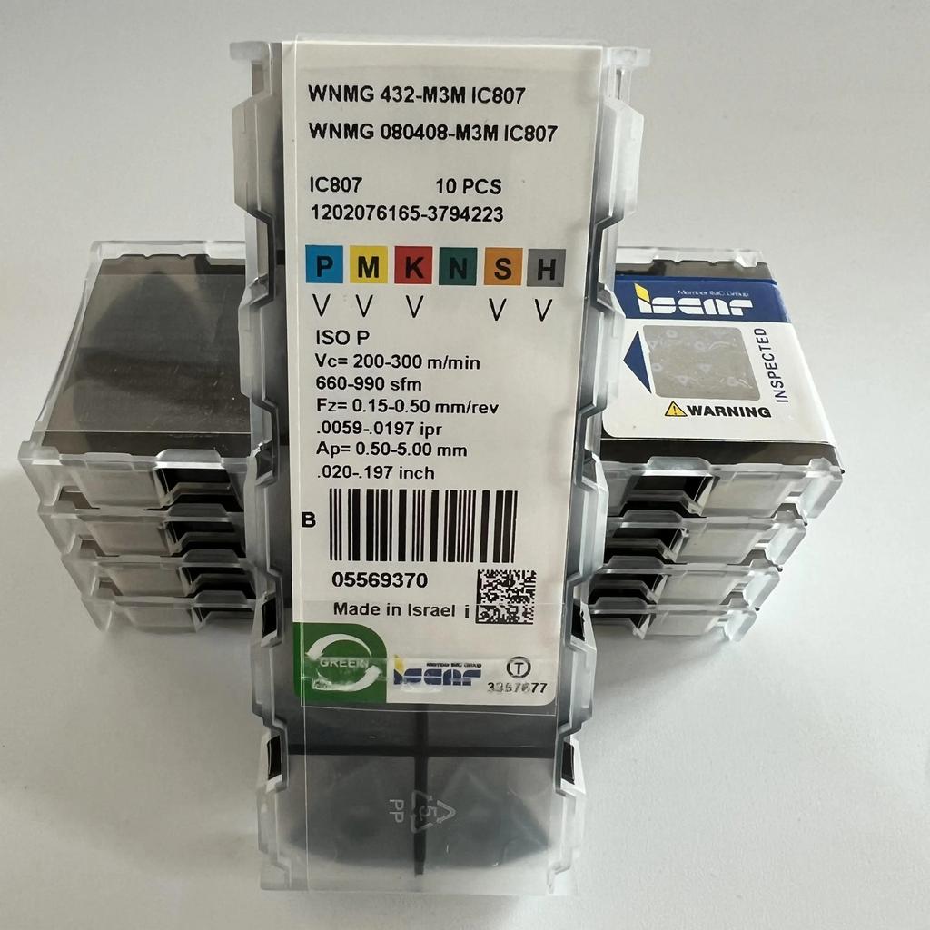 ISCAR / WNMG080408-M3M IC807   Industrial Indexable Carbide Inserts 10 Pcs