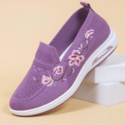 Atmungsaktive Stoffschuhe für Damen, Mesh-Schuhe für Damen, modische bestickte Schuhe