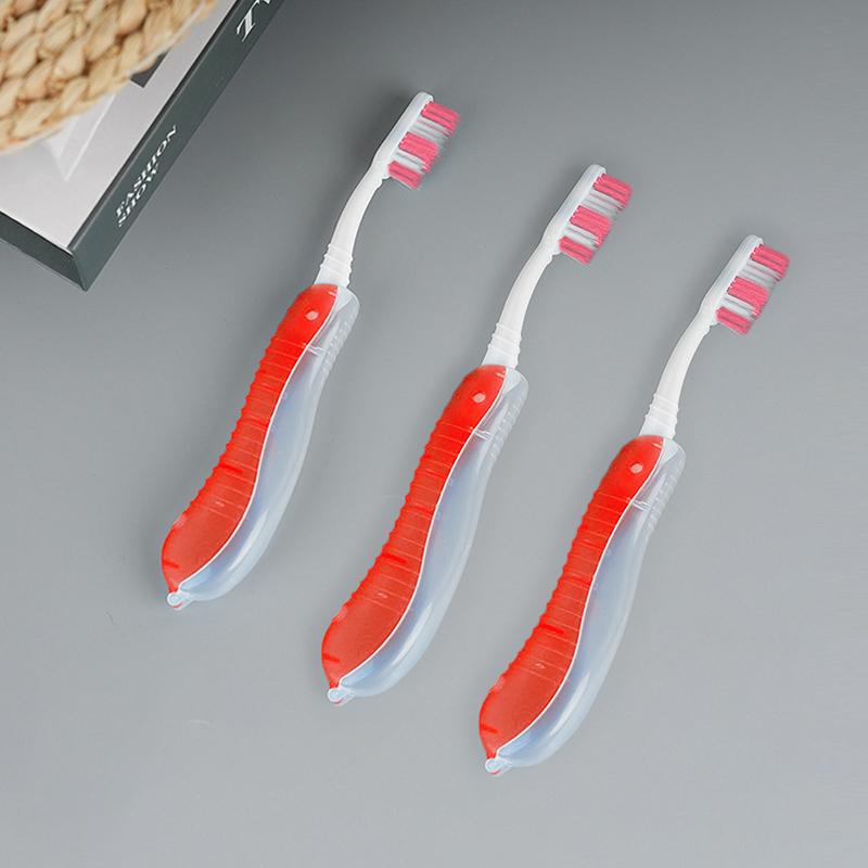 2Pcs Folding Toothbrush Set for Travel Camping Hiking Portable Compact Size Outdoor Essential